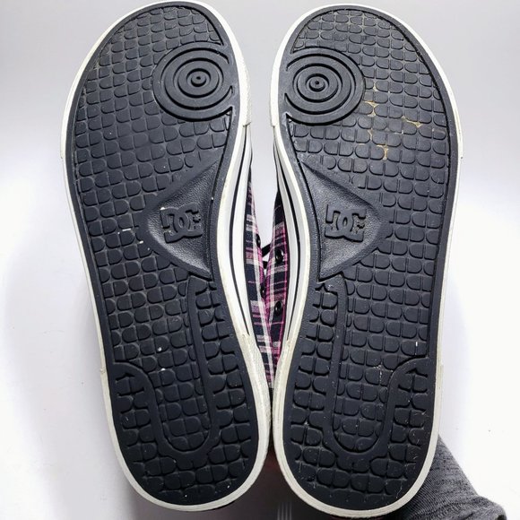 DC Shoes Chelsea Women's Skate Shoes Black / Pink Plaid Size 10 - Picture 8 of 8